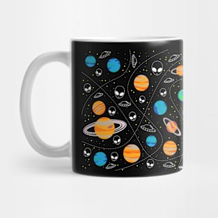 the space, the aliens and the earth Mug